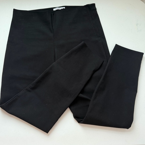 MM LAFLEUR Elegant Stretch Black Pants Side‎ Zip Ankle Slit Career Office 14/16